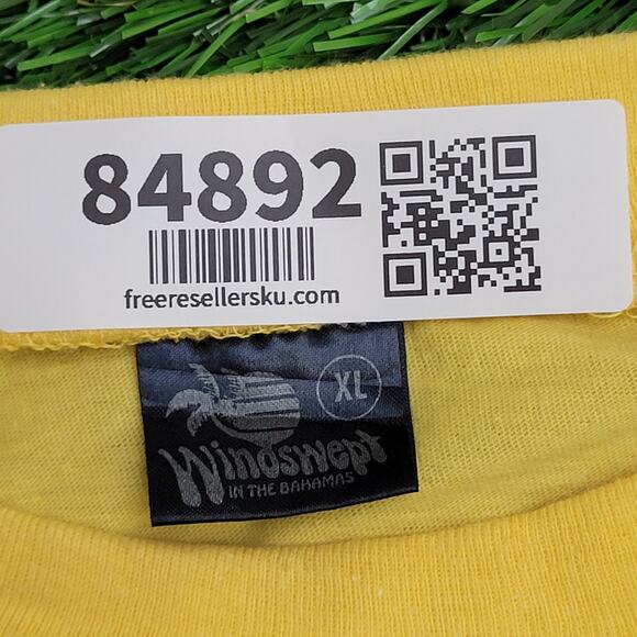 Vintage 90s Paradise-Island Shirt Large 21x27 Yellow - Picture 5 of 12